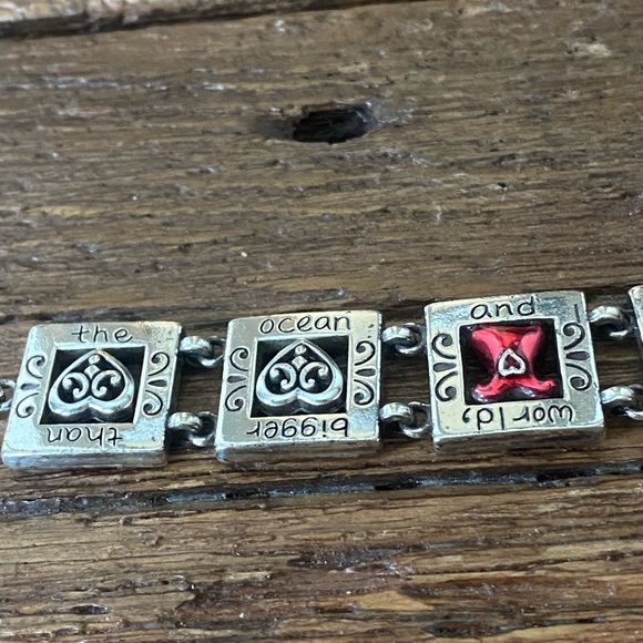 Brighton Inspirational “Red Dress” Reversible Silver Bracelet - Picture 6 of 12